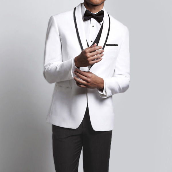 Johnny Wilde White slim shawl tuxedo
