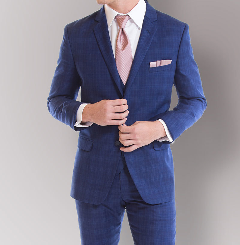 Savvi Black Label - Cobalt Blue Plaid Suit $159.95