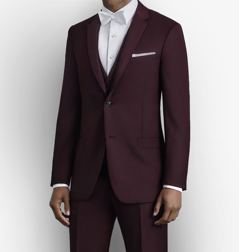 Burgundy Pick Stitched Suit