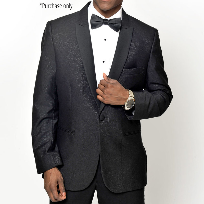 Savvi Black Sparkle peak lapel tuxedo coat for purchase