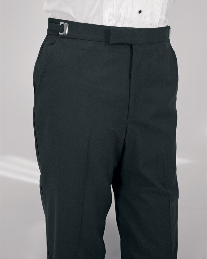 Black flat front pant